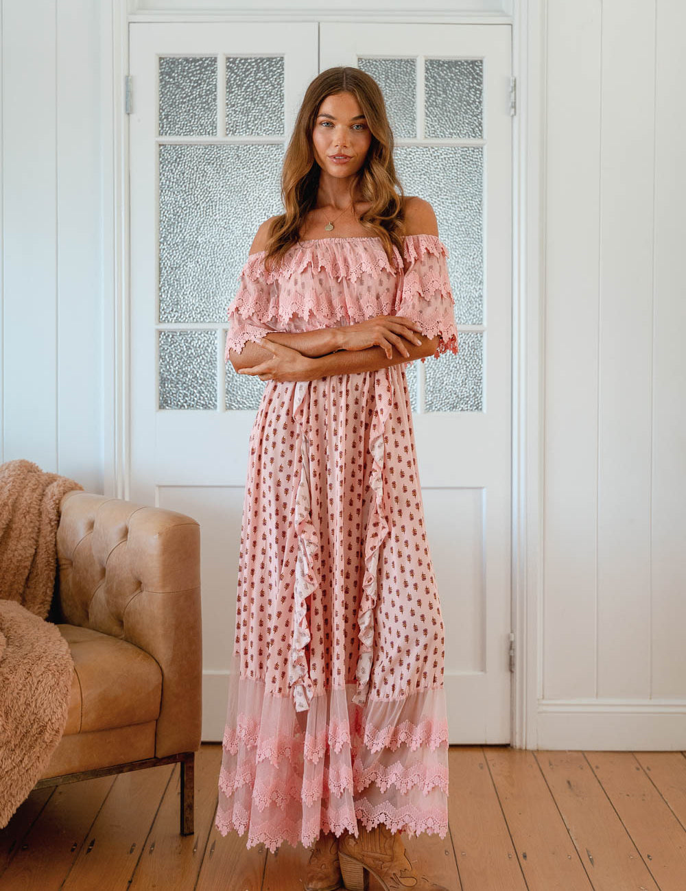 Pink sunset Print Georgie Maxi