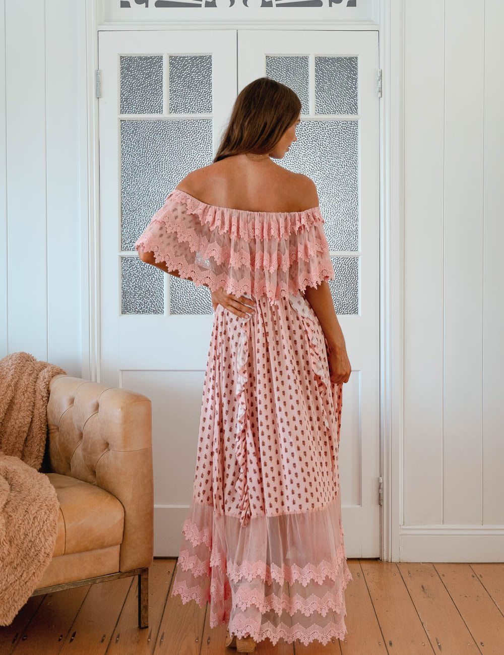 Pink sunset Print Georgie Maxi