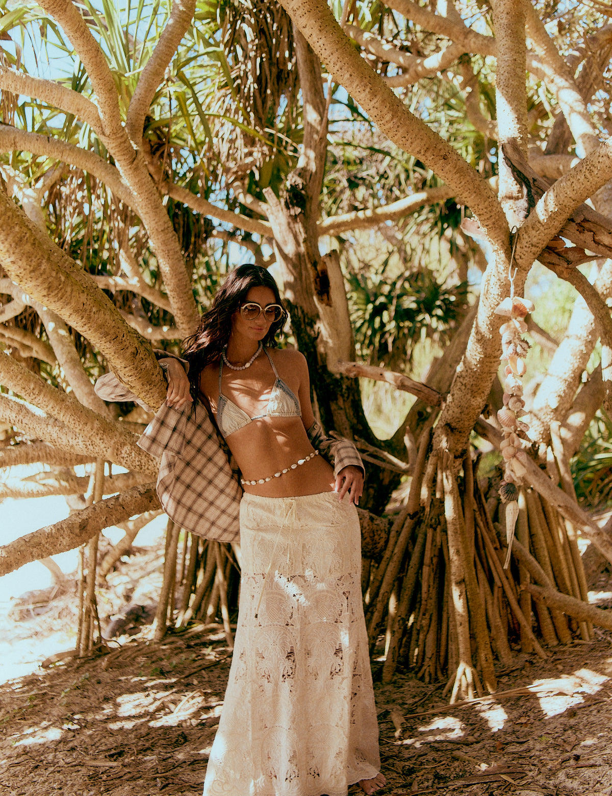 Golden Palms wood skirt