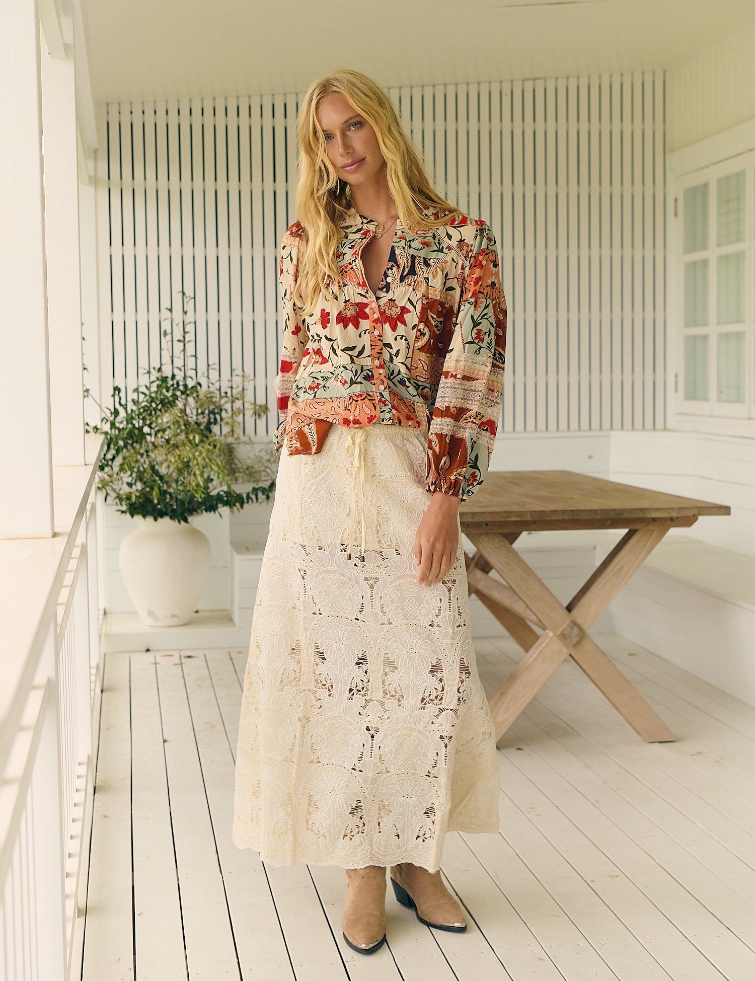 Golden Palms wood skirt