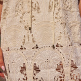 Golden Palms Embroidered Lake Dress