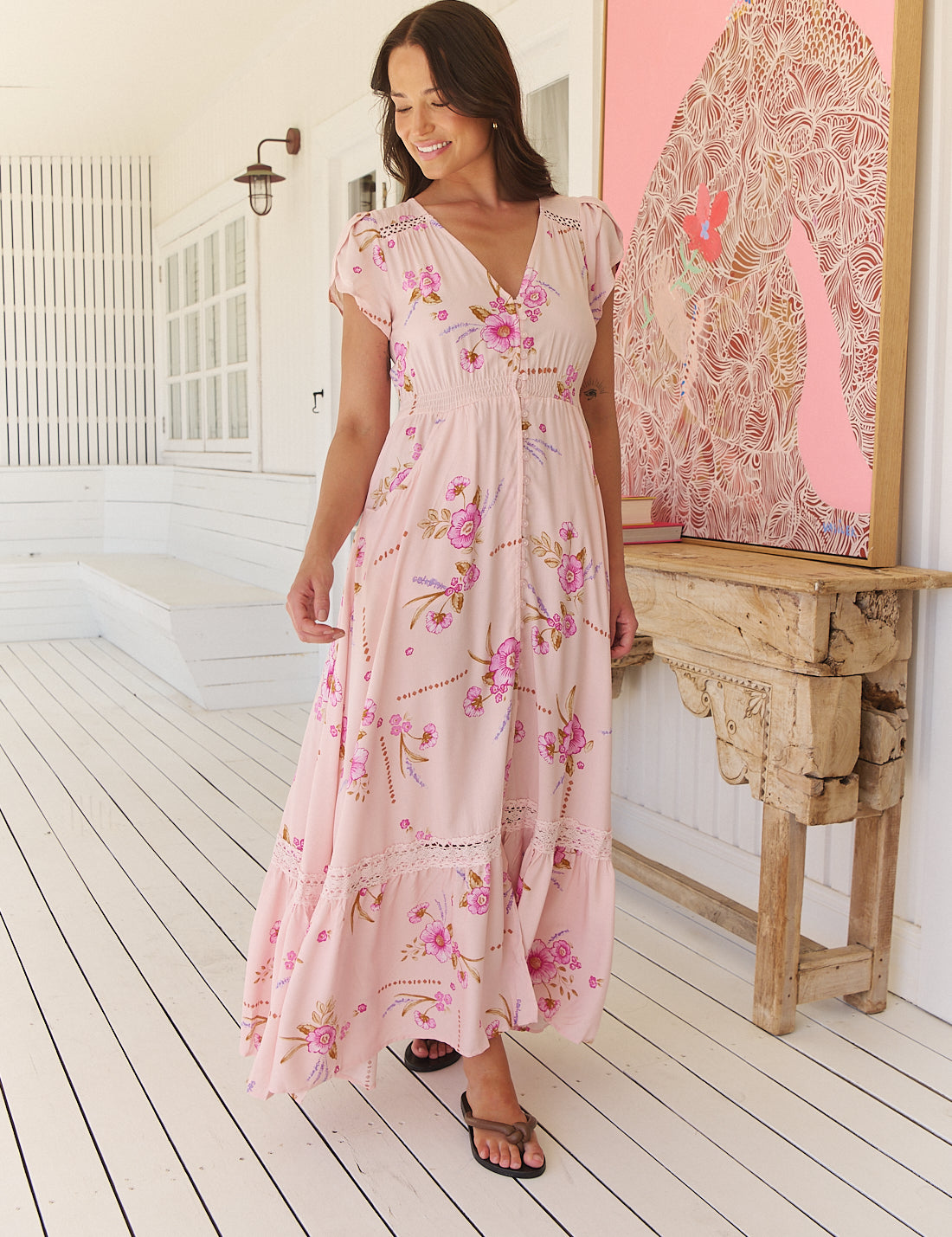 Blushing Fields Print Carmen Maxi