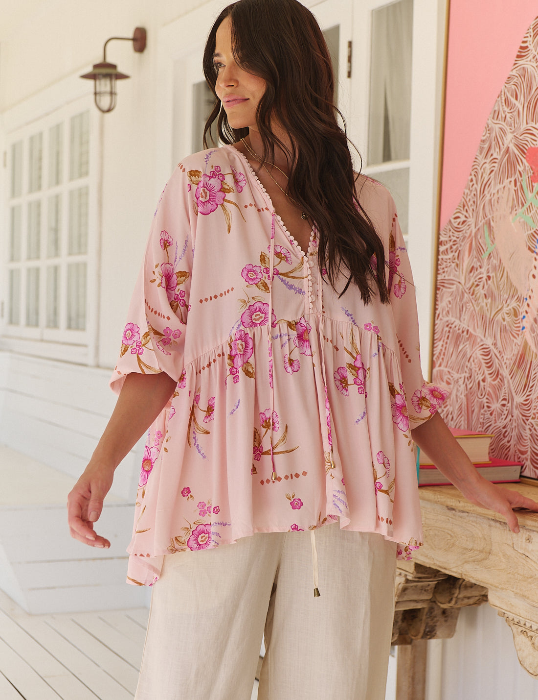 Blushing Fields Print Chloe Top