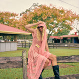 Pink Sunset Lace Pandora Maxi Dress