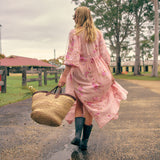 Blushing Fields Print Meadow Maxi Dress