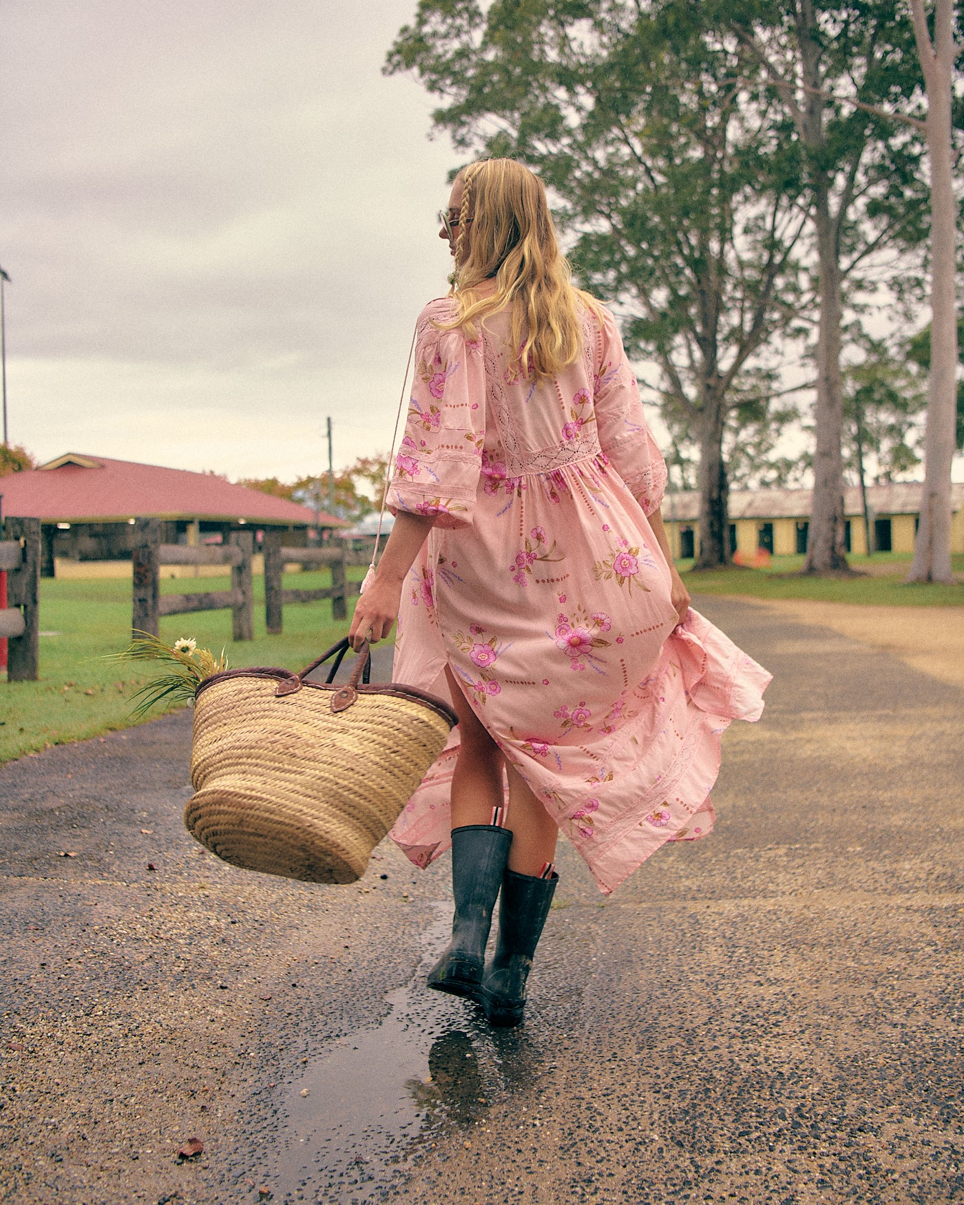 Blushing Fields Print Meadow Maxi Dress