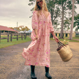 Blushing Fields Print Meadow Maxi Dress