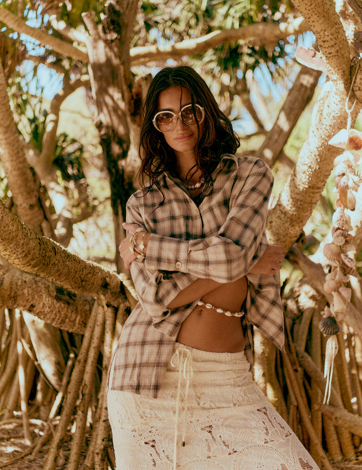 Golden Palms wood skirt