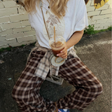 Austin Stevie Flannel Pants - CHOCOLATE